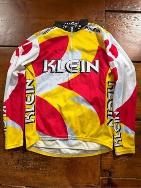 Klein Men's Long Sleeve Performance Cycling Jersey - Yellow/Red/White L